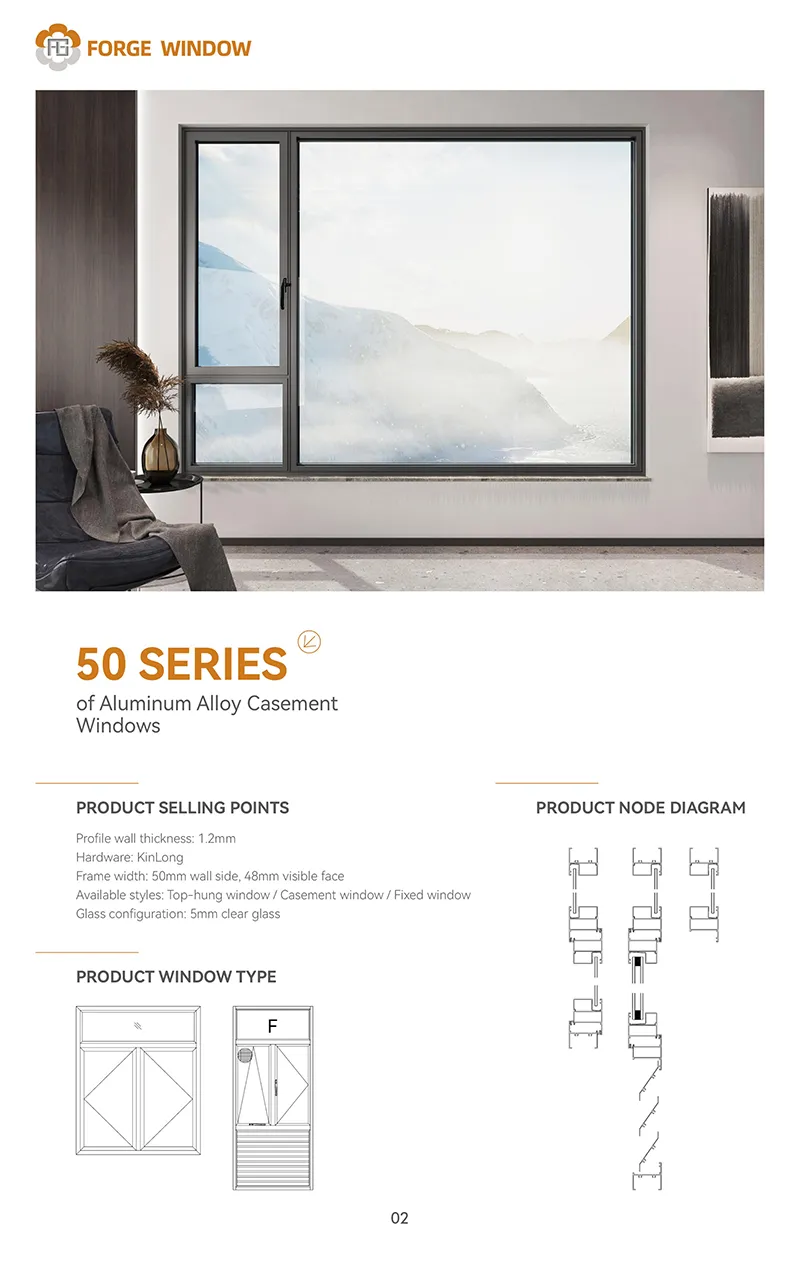 50 SERIESof Aluminum Alloy CasementWindows