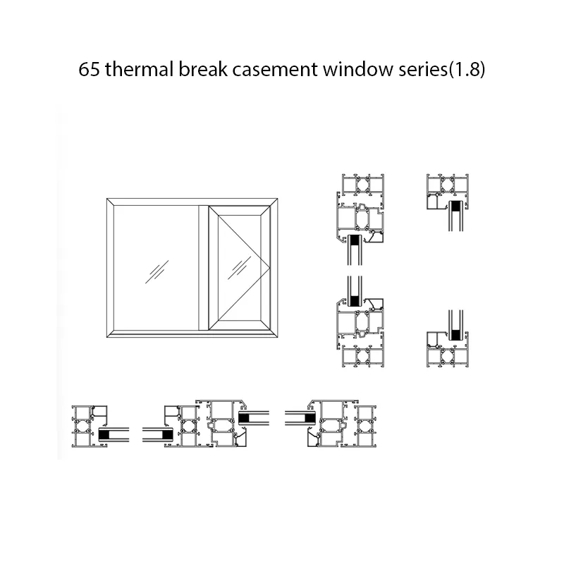 65 thermal break casement window series(1.8)