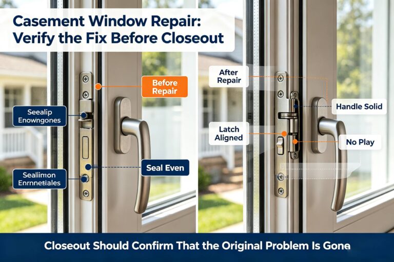 Casement Window Repair: Verify the Fix Before Closeout