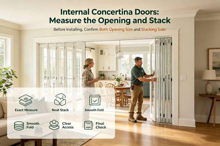 Internal Concertina Doors: Measure the Opening and Stack